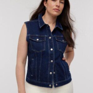 Madewell Size XXS Denim Fitted Vest in Rocco Wash NEW!